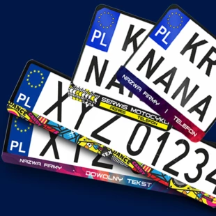 Ramki na tablice rejestracyjne z kolorowym nadrukiem logo - nowoczesna forma reklamy Twojej marki-image