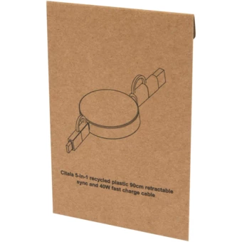 Citala zwijany kabel do synchronizacji danych i szybkiego ładowania 5 w 1 40 W o długości 90 cm z tworzyw sztucznych pochodzących z recyklingu (NPC-12443090)
