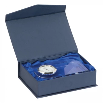 Szklany blok z zegarem - przeźroczysty - (NMC-27503-66)