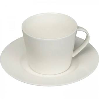 Filiżanka ceramiczna ze spodkiem 175 ml - biały - (NMC-83662-06)