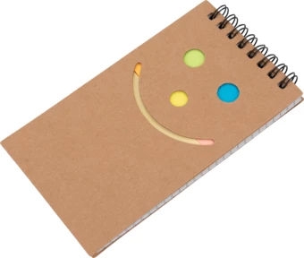 Notatnik w kratkę z karteczkami do markowania - brązowy - (NMC-20583-01)