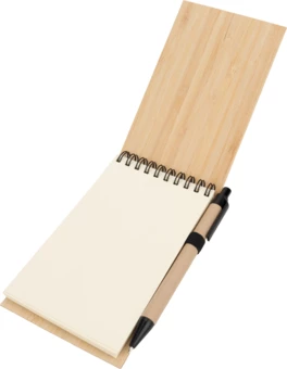 Notatnik A6 z czystymi stronami i długopisem - beżowy - (NMC-23218-13)