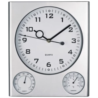 Zegar ścienny plastikowy DEN HAAG - szary - (NEG-1213-07)