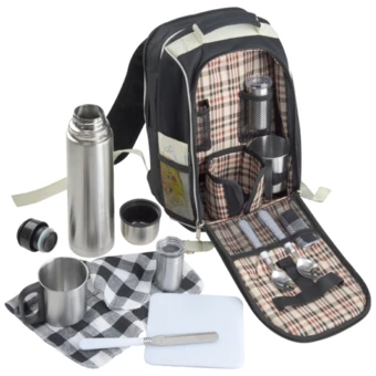 Picnic backpack for 2 persons GEORGIA - black - (NEG-6605-03)