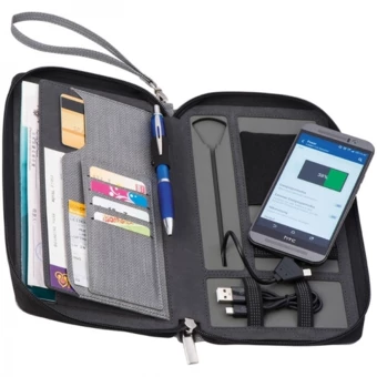 Folder z power bankiem 4000 mAh ALMERIA - szary - (NEG-0122-07)