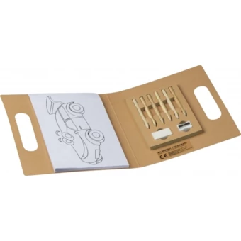 Zestaw do kolorowania z kredkami 6 kolorów FORIO - brązowy - (NEG-0493-01)