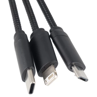 kabel z ładowarką indukcyjną 4w1 z podświetlanym logo, i5w - beżowy - (NEG-EG0608-13)