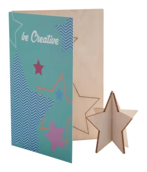 CreaX karta świąteczna, gwiazda - naturalny (NAD-AP718174-B)