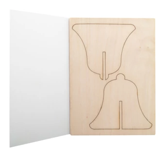 CreaX karta świąteczna, dzwonek - naturalny (NAD-AP718174-C)