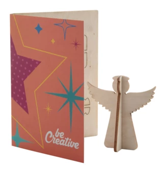 CreaX karta świąteczna, aniołek - naturalny (NAD-AP718174-E)