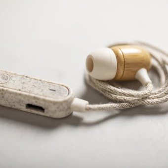 Bambusowe bezprzewodowe słuchawki douszne (NAX-V0180-00)