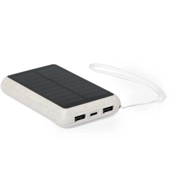 Powerbank aus Weizenstroh 5000 mAh, Solarladegerät (NAX-V1353-00)