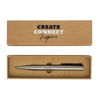 Metalowy długopis w pudełku Silvery, srebrny (NPB-R02331.01)