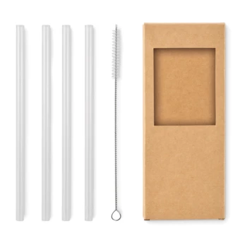 4 szklane słomki wielokrotnego - GLAW (NMO-MO2452-40)