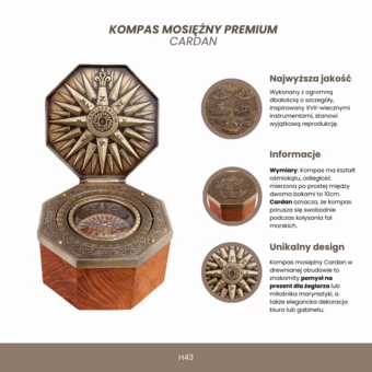Kompas mosiężny Cardan - H43 (NMT-224076)