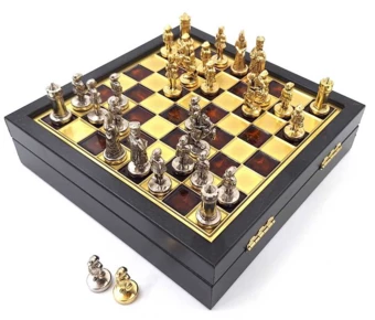 Ekskluzywne szachy metalowe Dynastia Macedońska - Szachownica 20x20cm - SK1 (NMT-229019)