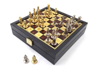 Ekskluzywne szachy metalowe Dynastia Macedońska - Szachownica 20x20cm - SK1 (NMT-229019)