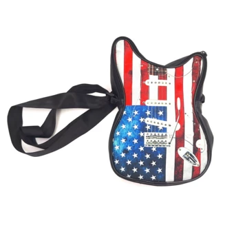 Torba na ramię w kształcie gitary – flaga amerykańska – Prezent dla muzyka (NMT-020090)