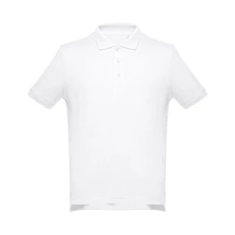 THC ADAM WH. Męska bawełniana koszulka polo z krótkim rękawem. Kolor biały (NPS-30130-106-XXL)