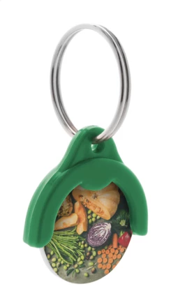 Token żeton do wózków sklepowych z brelokiem - zielony (NAD-AP718114-07)