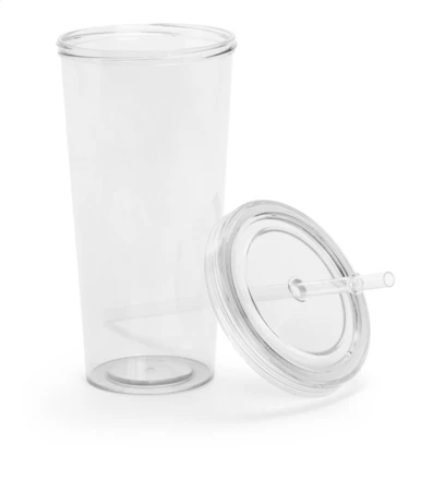 Combler kubek ze słomką - transparentny (NAD-AP741814-01T)