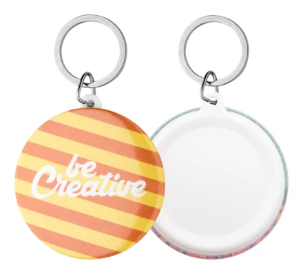 KeyBadge Maxi pin button keyring - white (NAD-AP718218)