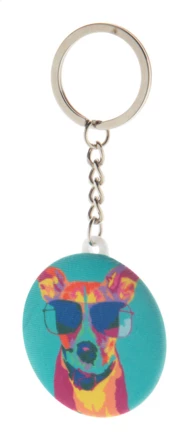 KeyBadge RPET Mini Button-Schlüsselanhänger - weiß (NAD-AP716722)