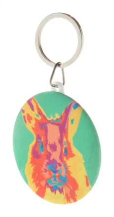 KeyBadge RPET Maxi pin button keyring - white (NAD-AP716723)