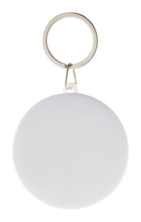 KeyBadge RPET Maxi pin button keyring - white (NAD-AP716723)
