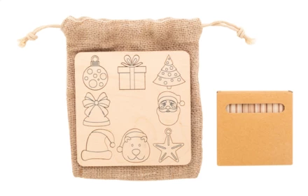 Ravya świąteczna gra, kolorowanka i dopasowyanie symbooli świątecznych - naturalny (NAD-AP716806)