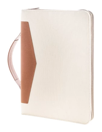 Carbasa Zip teczka na dokumenty z płótna pochodzącego z recyklingu - naturalny (NAD-AP808296-00)