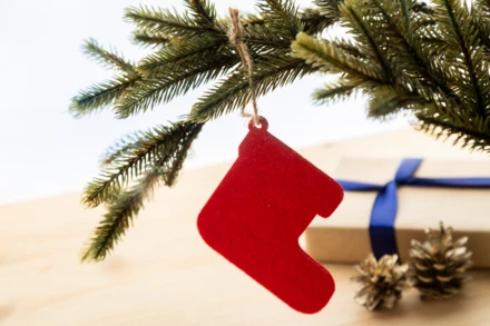 Joulox Ozdoba choinkowa RPET, buty Świętego Mikołaja - czerwony (NAD-AP800201-D)