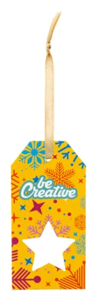 PrinTag Plus niestandardowa zawieszka na prezent, gwiazda - biały (NAD-AP716926-A)