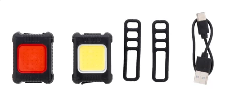 Cobik zestaw lampek rowerowych z możliwością ładowania - czarny (NAD-AP864103-10)