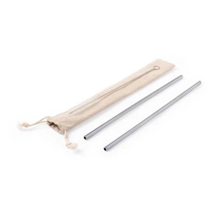 Zestaw słomek wielokrotnego użytku, 2 szt. z czyścikiem (NAX-V8803/A-32)
