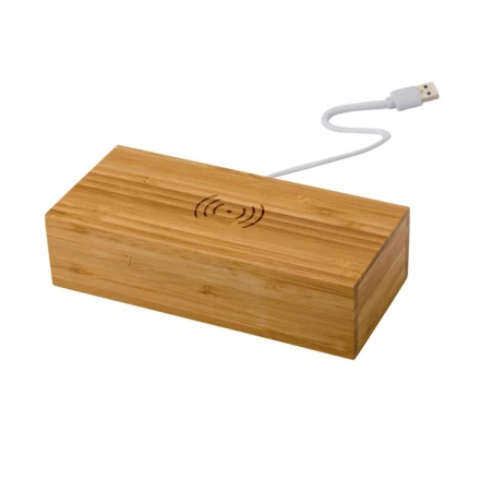 Bamboo wireless charger 5W, clock (NAX-V0137-17)