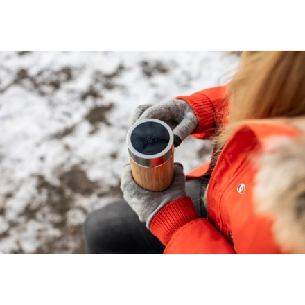 Bambusowy termos 500 ml, posiada sitko zatrzymujące fusy oraz dotykowy cyfrowy wyświetlacz temperatury napojów | Georgia (NAX-V4871-17)