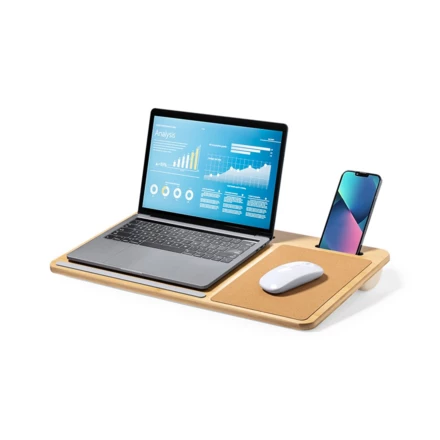 Bamboo desk organizer, laptop stand, phone stand, cork mouse pad (NAX-V0271-00)