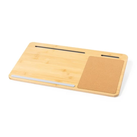 Bamboo desk organizer, laptop stand, phone stand, cork mouse pad (NAX-V0271-00)