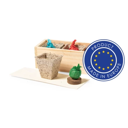 Drewniana doniczka, nasiona kolendry, pietruszki i bazylii (NAX-V0595-00)