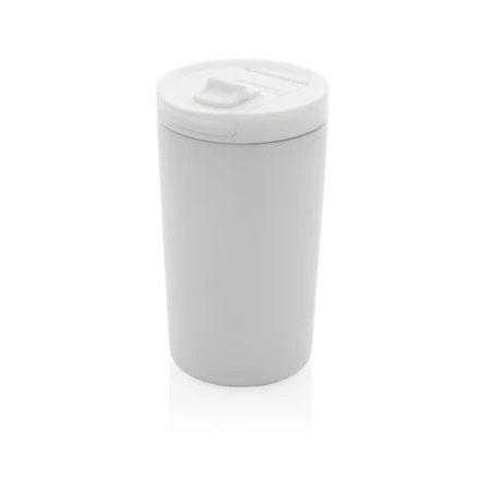 This double wall vacuum leakproof lock mug is the perfect size for your beverage. It's leakproof sealed flip lid is designed for easy open/close and on-the-go use. Vacuum insulation keeps beverages hot for up to 5 hours and cold for up to 15 hours. M