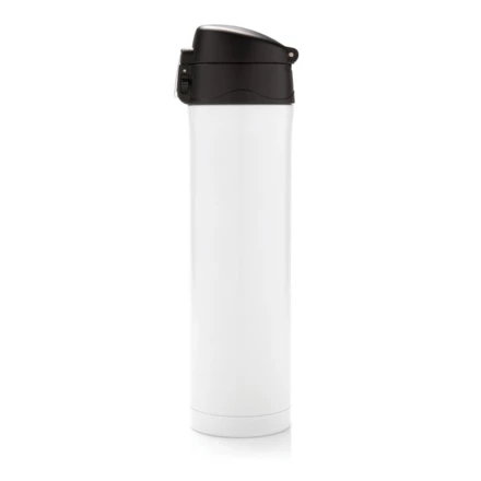 This great double wall stainless steel vacuum flask keeps your drink warm for up to 5 hours or cool for up to 15 hours. The lid is lockable and therefore avoids any risk of leaking or spilling. The lid is easy to keep clean for optimal hygiene and is
