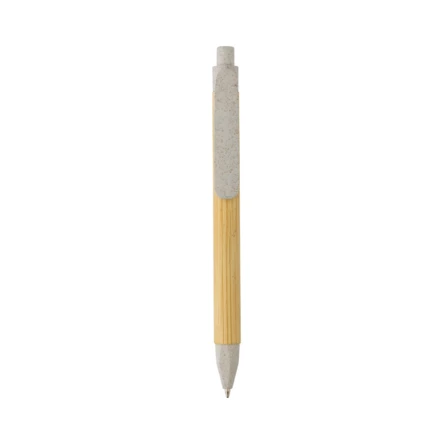This beautiful ballpen has a FSC® recycled paper barrel but looks like real bamboo! The clip is made from wheatstraw. Including ca. 1000m writing length German Dokumental® blue ink refill with TC-ball for ultra smooth writing. (NAX-P611.113)