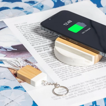 Bamboo wireless charger 15W, phone stand (NAX-V1135-00)