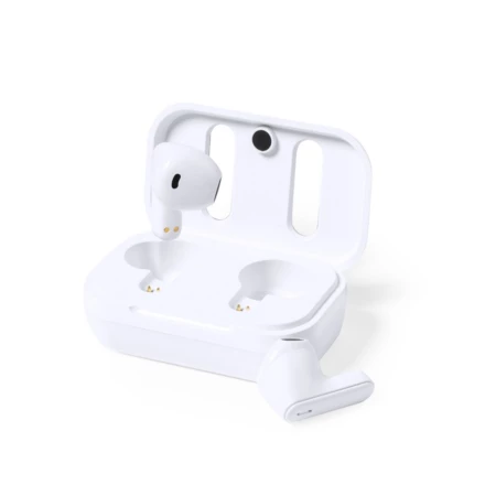 Bezprzewodowe słuchawki douszne RABS, etui ze skóry z recyklingu (NAX-V1139-16)