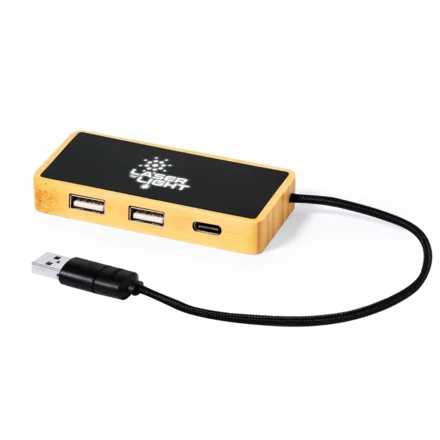 Bambusowy hub USB i USB-C (NAX-V1341-00)