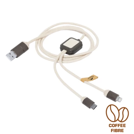 Coffee fibre and recycled cotton charging cable (NAX-V1343-16)