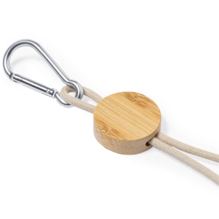 Kabel do ładowania ze słomy pszenicznej i bawełny z karabińczykiem, bambusowy element (NAX-V1362-00)