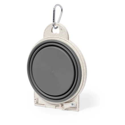 Podwójna miska dla psa z elementami ze słomy pszenicznej, składana, karabińczyk (NAX-V2120-19)