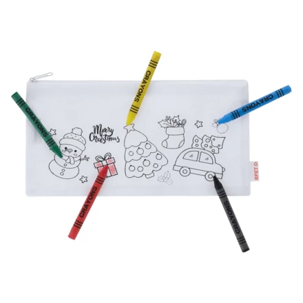 Piórnik do kolorowania, świąteczny wzór, kredki (NAX-VA238-02)